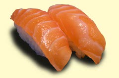 Fotografie eines Lachs-nigiri